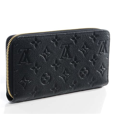 louis vuitton black leather embossed wallet